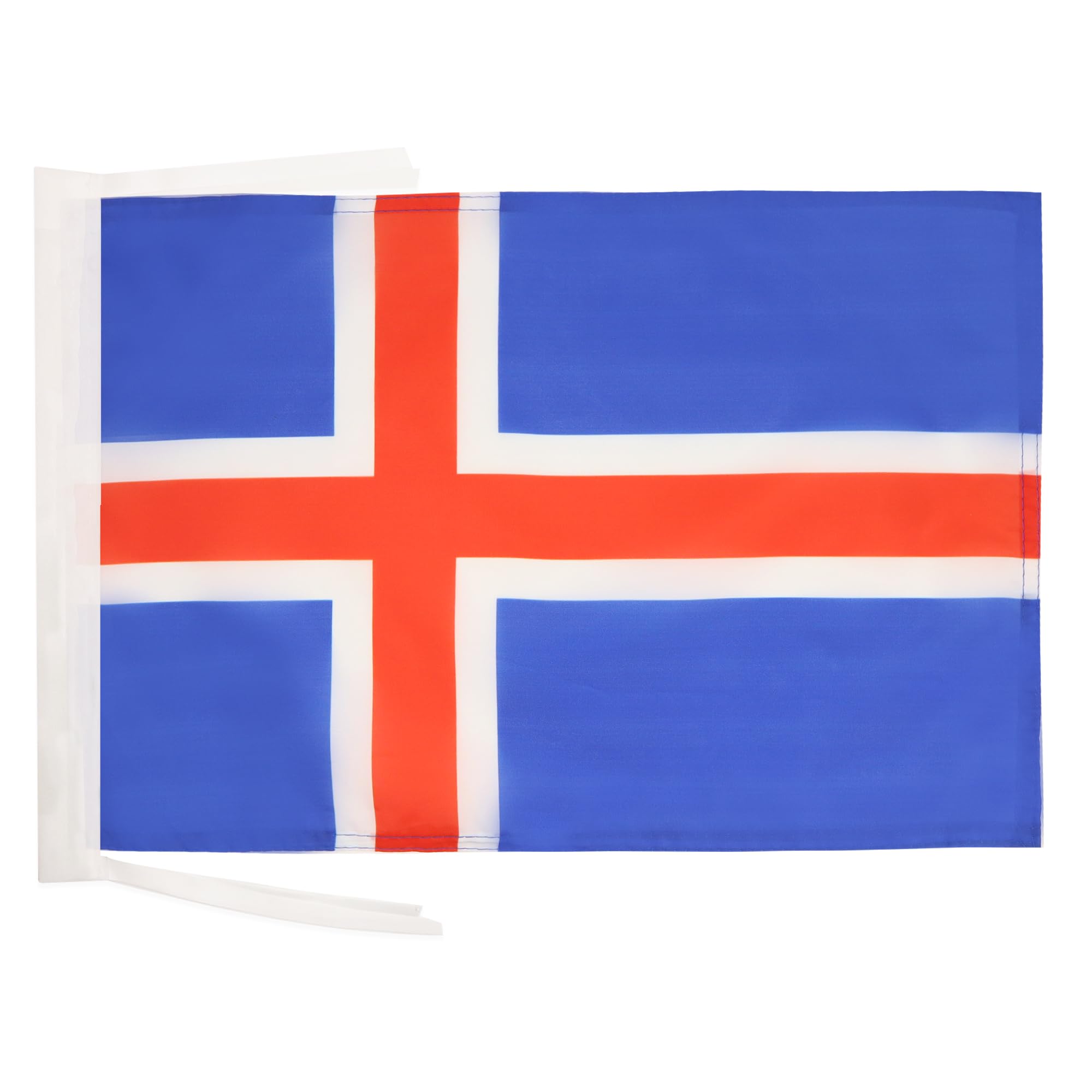 AZ FLAG - Iceland Flag - 18'' x 12'' - 100% Polyester Icelander Small Banner with Two Cords - Fade Resistant - Vivid Colors - 18x12 in - 45x30 Cm