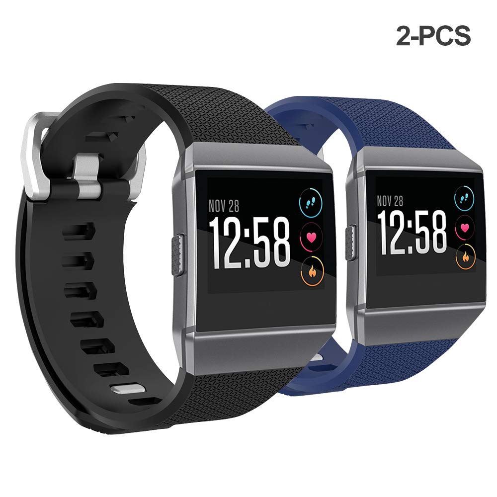 Bossblue Compatible Fitbit Ionic Bands for Women Men Large Small,Soft Silicone Waterproof Breathable Replacement Accessories Sport Strap for Ionic ...