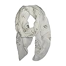 Alice in Wonderland - Lewis Carroll Theme Print Off White Lightweight Scarf