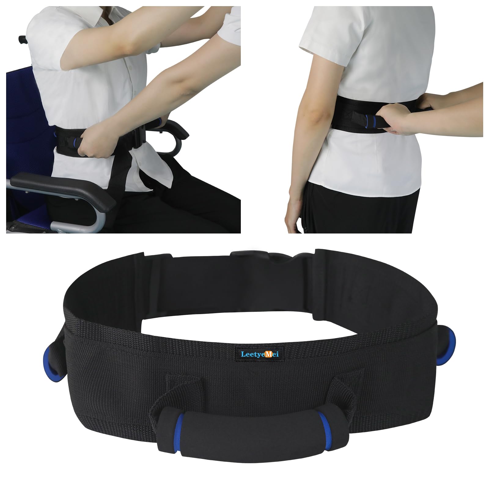 Gait Belt Transfer Belts for Seniors, Walking Gait Belt with Handles, Handling Belt for Elderly, Patient Transfer Belt for Lifting Seniors, Adjustable Lift Belts for Elderly Patient Care