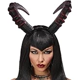 Satisyo Gothic Black Horn Halloween Costume for Men Women - Ram Sheep Headband Hoop Cosplay Devil Headwear Hair Band