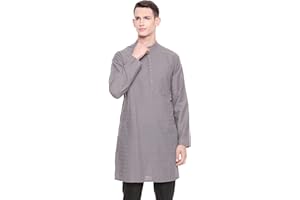 In-Sattva Men's Indian Mandarin Collar Handcrafted Fine Embroidered Kurta Tunic