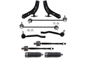 TRQ Front Steering & Suspension Kit Control Arm with Ball Joint Steering Rack & Pinion Bellow Sway Bar Stabilizer Link Tie Rod Compatible with 2014-2020 Nissan Rogue 2017-2022 Rogue Sport