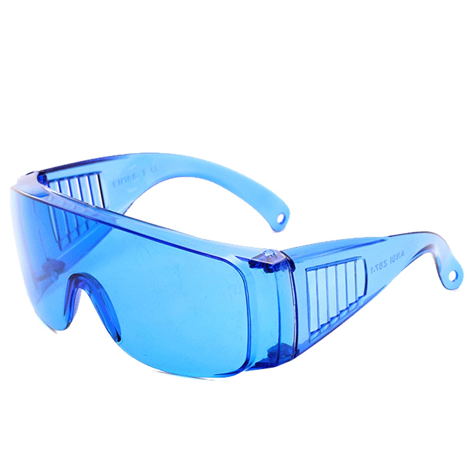 SEIWEI Safety Spectacles Anti-Scratch Protective Over-Glasses Goggles Clear & Tinted Eyewear, Wrap-around Eye Protection Accessories for Work, Industrial, Outdoor Sports (Blue)