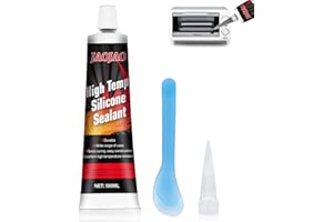 JAOJAO High Temperature Glue for Ovens, Heat Resistant Glue Fireplace Sealant High Temp Caulk Fast Curing Excellent Temperature Resistance for Oven Grill Microwave Engines Exhaust Pipes 100ml, Black