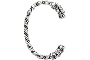 HAQUIL Stainless Steel Viking Twisted Cuff Bracelet, Viking Arm Ring for Men, Viking Jewelry Gift for Men