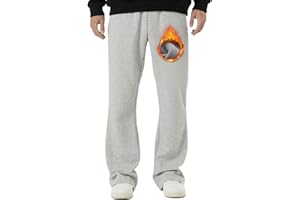 BRISIRA Mens Sweatpants Flare Fleece Baggy Pants Wide Leg Warm with Deep Pockets Elastic Drawstring Bell Bottom