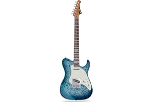 WestCreek Guitars TT-20 Solid Body Electric Guitar, Mahogany Body, Maple Neck, Rosewood Fretboard, Rounded End Frets, Bone Nut, 22 Frets (Blue)