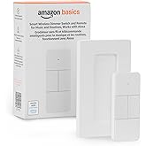 Amazon Basics Smart Dimmer Switch and Remote for Music and Routines, Works with Alexa Only, Compatible Echo Devices Required, Easy Setup, No Wiring Required, Handheld