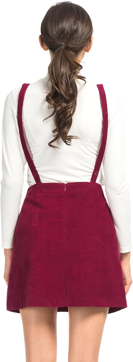 maroon overall skirt
