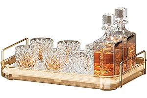 Seoneiro Whiskey Tray, Glass Cup Rack, Mug Holder, Coffee Cup Organizer, Bathroom Countertop with Drain Board Wine Glass Decorative Organizer, Food Tray, Kitchen Spice Rack