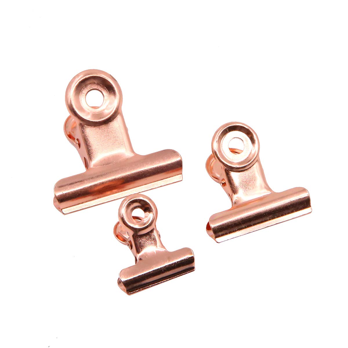 Total 45 Pieces Rose Gold Bulldog Clips,22mm 31mm and 38mm Metal Binder Clips,File Paper Money Clamps,Cork Board and Photo Wall Decor for Home Office