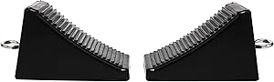 MaxxHaul 50011 Rubber Wheel Chock with Eyelet (6-1/2" x 3-3/4" x 4"), 2 Pack