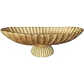 ARTRHYT 14.5" Large Decorative Long Bowl decor - Fluted Scalloped Decorative Bowls for Home Decor - Ruffle Decor,Stylish Key 