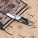 FunnyDay Black Mini Folding Knife Outdoor Camping Survival Ebony Handle Keychain Pocket