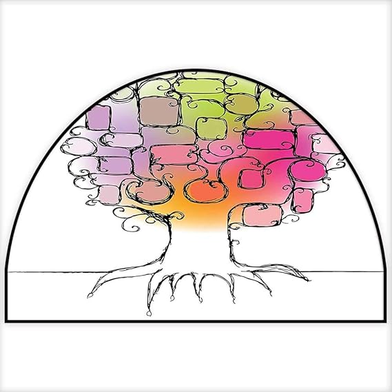 Alfombra de área semicircular ilustración de Flores de árboles de