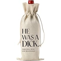 PKW Sac à Vin Pour Fête De Divorce, Cadeau De Divorce Pour Homme Et Femme, Nouveau Départ, Lettre Imprimée, 14,2 X 32,8 Cm, Toile De Jute, Divorce Et Nouveaux Débuts