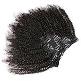 KeLang Hair African American Afro Kinky Curly Clip In Human Hair Extensions Brazilian Virgin Hair Natural Color 4B 4C Afro Kinky Curly Clip Ins 20inch 7pcs/lot,120gram/set