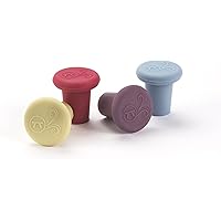 Outset B229 Silicone Wine Bottle Stoppers, Set of 4, Assorted