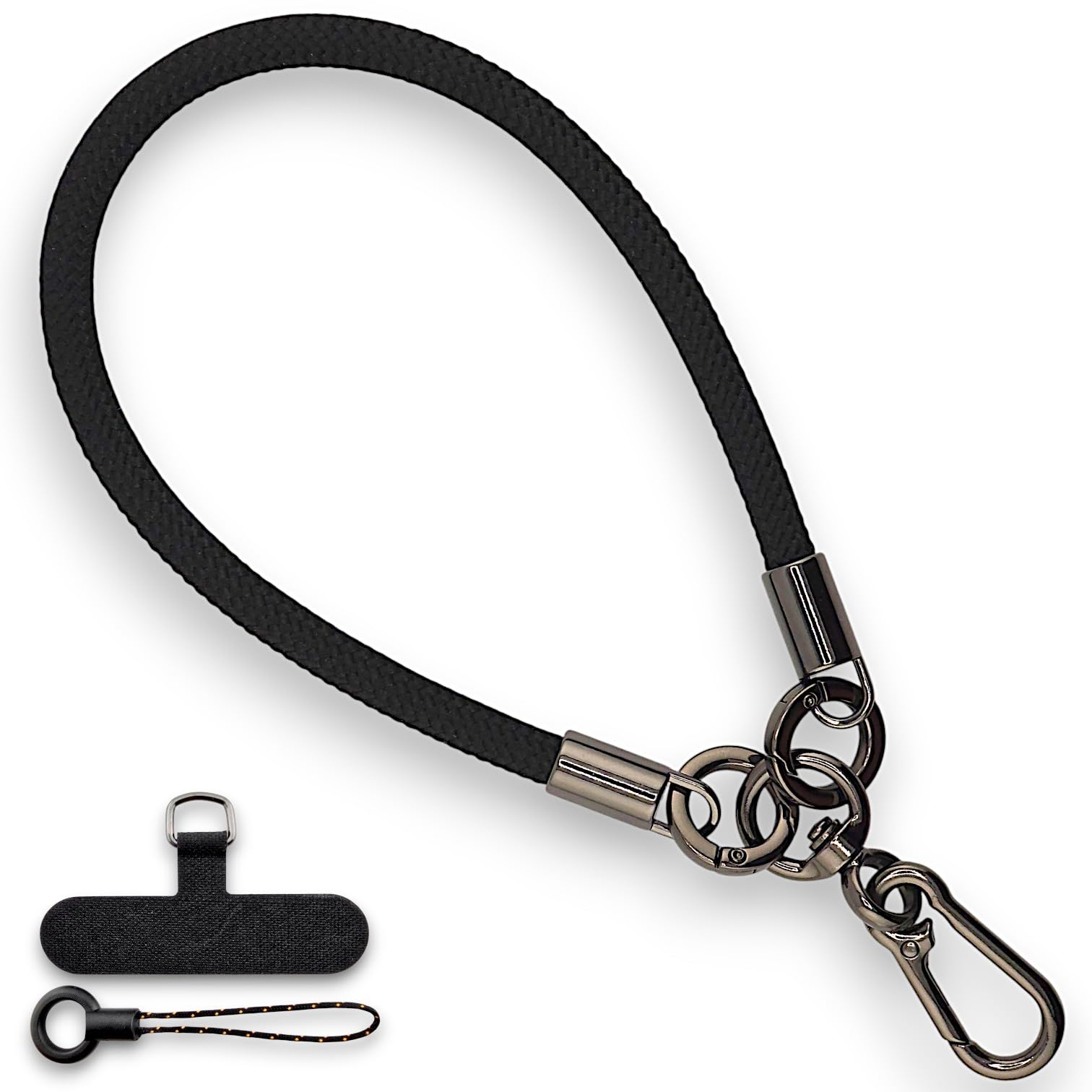 RATASK Wrist Strap Lanyard, Rope Lanyard Wrist Strap for Mobile Phones, Cameras, Keyring, Keychain,Mobile Accessory Pendant (7mm Thickness) (Black)