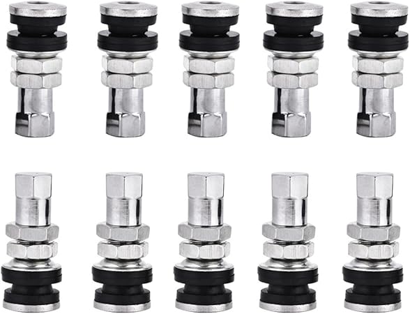 Amazon Qiilu0個 Tr161金属ボルト タイヤタイヤバルブ ショートステム ダストキャップ付き 車のトラックオートバイの変更用 エアバルブキャップ 車 バイク