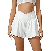 Tongmingyun Women Crossover Shorts Flowy Athletic Butterfly 2 in 1 Shorts with Pocket High Waist Running Workout Skorts