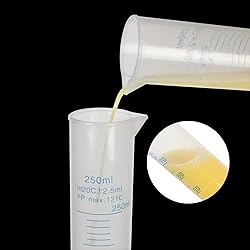 5Pack 250ml Plastic Graduated Cylinder, Transparent