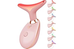 ELISHINE 7 Color Face and Neck Massager Light Therapy, Red Light Based Facial Massager for Skin Care, Firming, Smoothing (Rose Golden)