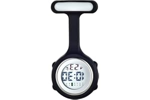 Avaner Digital Nurse Watch, Silicone Fob Watch, Pin-on Brooch Lapel Watch, Hanging Pocket Watch with Detachable Case
