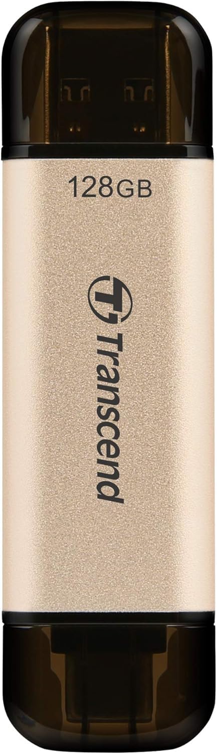 Transcend JetFlash 930C 128GB Dual USB Memory Stick, Type-C & Type-A, Speed up to 420MB/s-Soft Gold TS128GJF930C