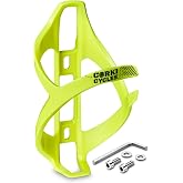 Corki Bike Water Bottle Holder, Bicycle Water Bottle Cage Yellow 1-Pack | Plastic, Fits Water Bottle 20-30oz, Right Side Load, Less Scratch, Screws and Tools Included, For Road MTB Gravel Bicycles