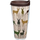Tervis Multi Deer Made in USA Double Walled Insulated Tumbler Travel Cup Keeps Drinks Cold & Hot, 24oz, Clear