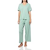 N Natori Women's Soothe Short Sleeve Pant Set Length 25" Inseam 26"