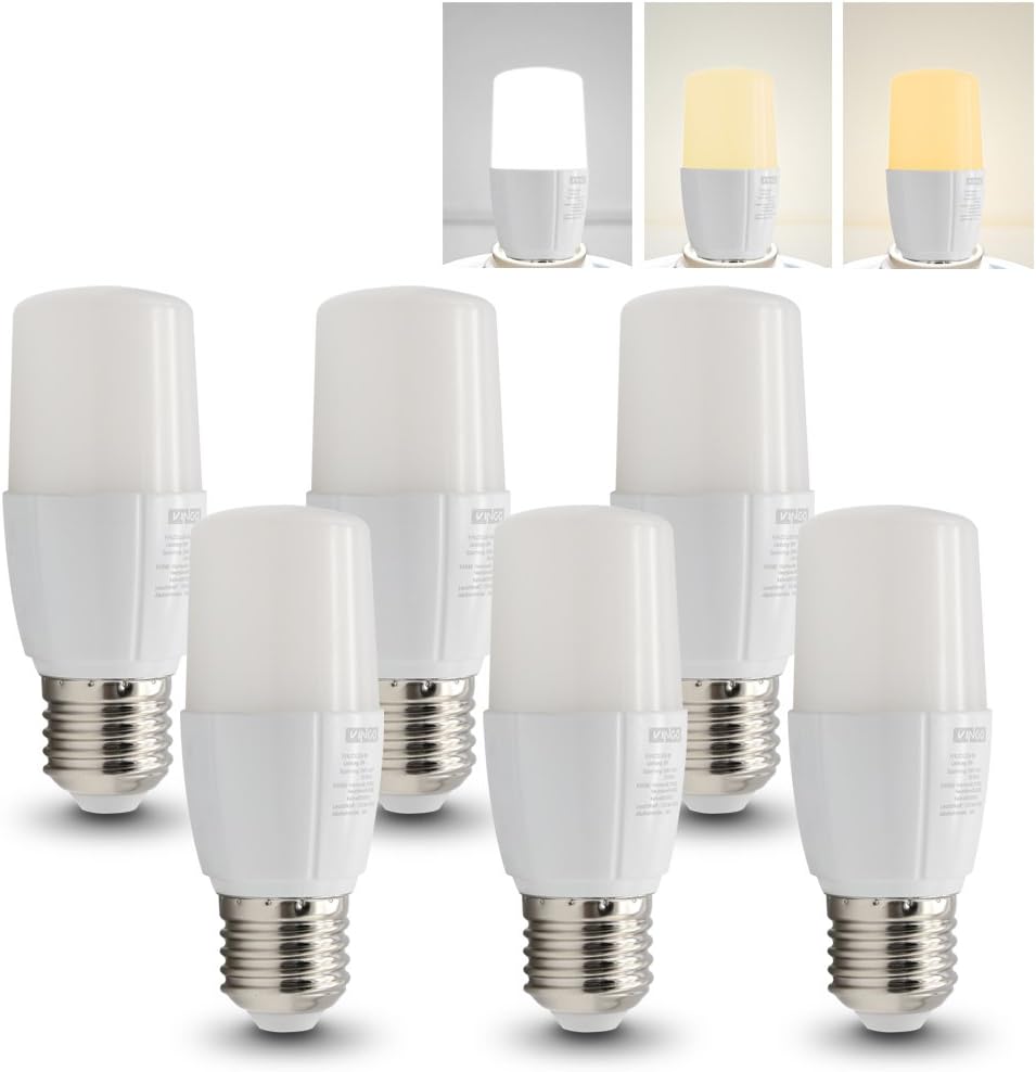 VINGO® 6X E27 8W LED Candle Light Bulb Lamp Dimmable Cold White and Warm White 3 in 1 Color Change Bulb Dimming without Dimmer Illuminant Spot Sparlampe Energy Saving Lamp Candlelights Replaces Halogen Lamp Color Changing