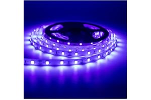 Kapata UV Black Light LED Strip 5M (16.4ft ) Glow in The Dark 12V Flexible Blacklight Fixtures for Christmas Blacklight Party