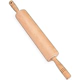 Classic Rolling Pin for Baking 18'' Long - Gifbera Better Wood Beech Dough Roller with Handles for Bread Pastry Pizza Fondant