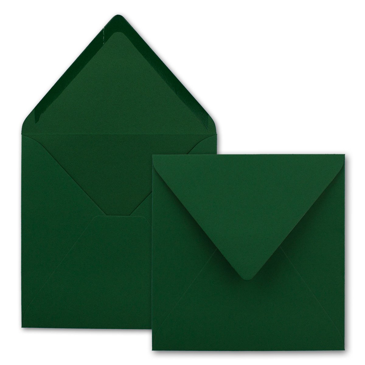 Square Envelopes/Dark Green – Very Strong – 250 g/m², 158 x 158 mm, Nassklebung, Top Flap//from The Colourful Neuser. 100 Umschläge Dark Green