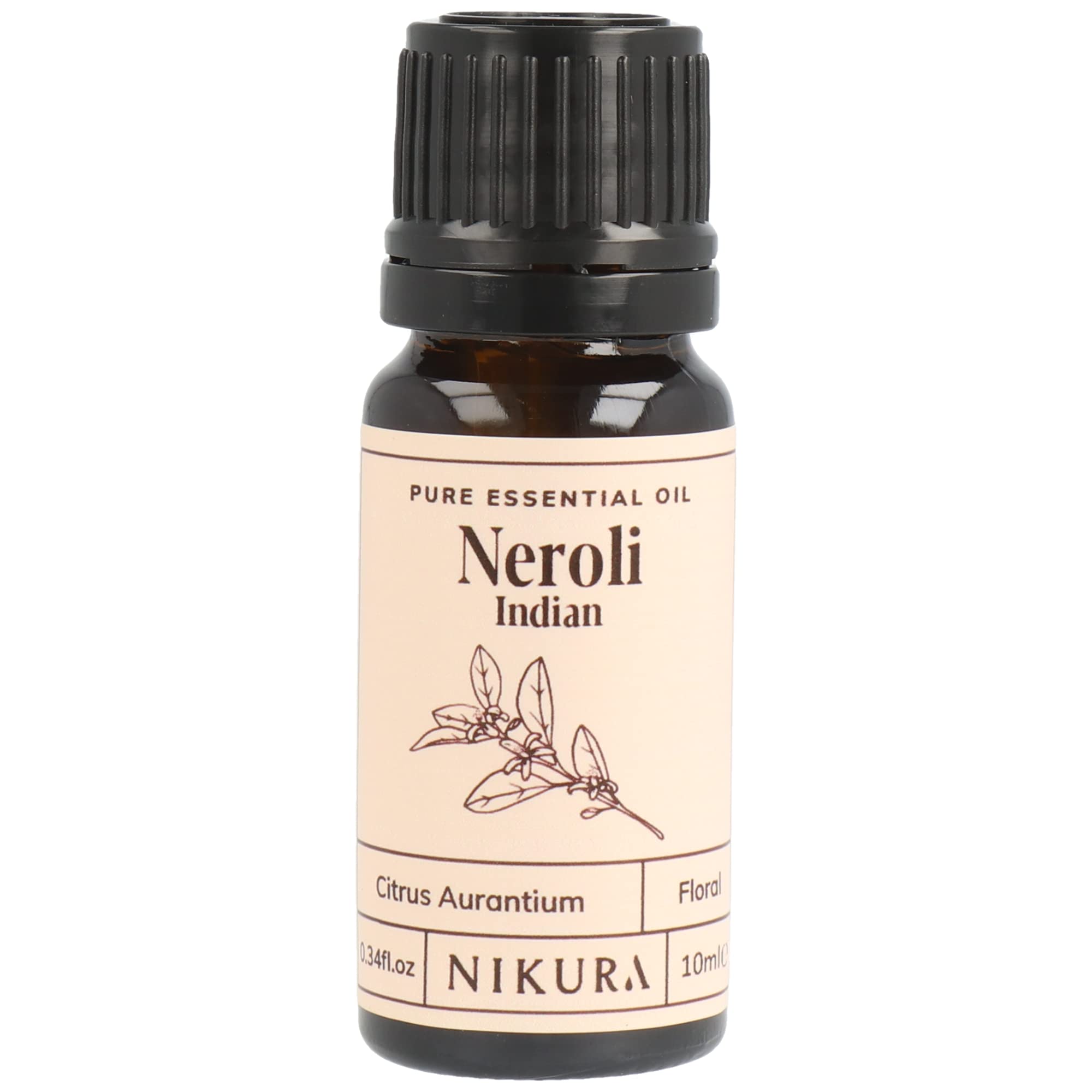 Nikura Neroli (Indian) Essential Oil - 10ml | 100% Pure Natural Oils | Perfect for Aromatherapy, Diffusers, Soap Making, Candle Making | Great for Skin, Headache Relief | Vegan & UK Made