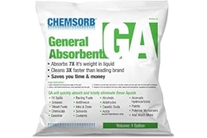 Chemsorb GA - General Absorbent - 1 Gal. Bag, SP30GA-L1B, Universal Absorbent, Light Weight Spill Response. Silica Free, Absorb: Oil, Grease, Chemicals, Solvents, Diesel Fuel, White