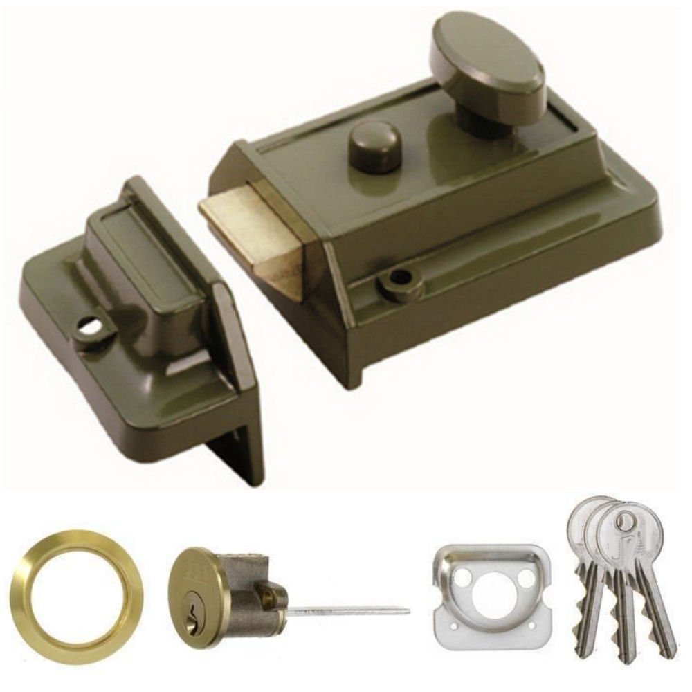 Rim Cylinder NIGHTLATCH Traditional Style (60MM) C/W Brass Cylinder