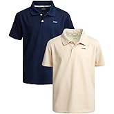 DKNY Boys Polo Shirt - 2 Pack Performance Golf Polo with Moisture Wicking Fabric Short Sleeve Boys Golf Shirts (Size: 8-20)