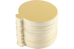 Tissting 100 Pcs Gold Cake Boards, 9 x 0.1 cm Round Disposable Dessert Trays - Elegant Cardboard Base for Cupcakes, Pastries,