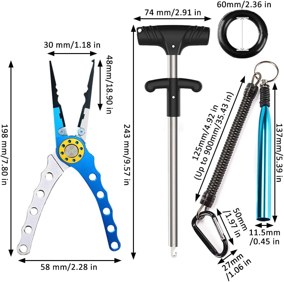 VOMSASN Fishing Pliers Fish Hook Remover Wacky Rig Senko Stick 100pcs Worm O-Rings Fly Fishing Tackle Tools Accessories Gear and Equipment Fishing Gifts for Men : Sports & Outdoors