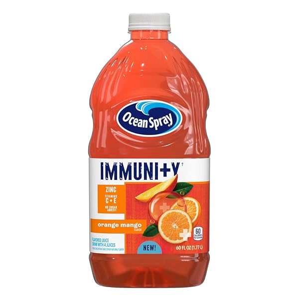 OCEAN SPRAY® IMMUNITY ORANGE MANGO JUICE DRINK, IMMUNITY SUPPORT BEVERAGE WITH ANTIOXIDANTS VITAMIN C, VITAMIN E AND ZINC, 60 FL OZ BOTTLE