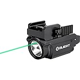 OLIGHT Baldr Mini 600 Lumens Rechargeable Weaponlight with Green Beam and White LED Combo, Magnetic USB Compact Tactical Flashlight with Adjustable Rail for G19, G45, Sig P320, and so on(Black)
