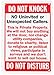 WALI Aluminum Sign for Home Business Security, Legend Do Not Knock-Do Not Disturb, Rectangle 10