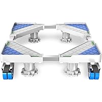 Mobile Washing Machine Refrigerator Adjustable Base with Locking Swivel Wheels Anti vibration Mute Cart Outdoor Roller…