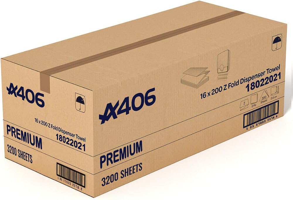 A406 Z Fold Soft Hand Paper Towels 2ply Interfold White 3200 Sheets 12 Packs