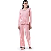 Fruit of the Loom womens Long Sleeve Tee and Pant 2 Piece Sleep Set