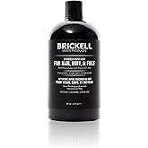 Brickell Men's Rapid Wash, Natural and Organic 3 in 1 Body Wash Gel for Men, 16 Ounce, Evergreen Scent